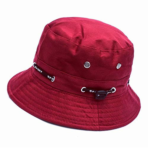 ZARRS Fischerhut,Eimer Hütet Sun Cap Breiter Krempe Sonnenhut für Männer Frauen Teenager Outdoor Camping Wandern Angeln Jagd Golf 56-58cm Rot