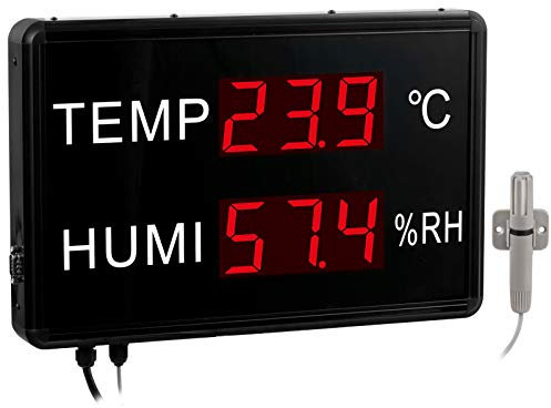 Temperaturanzeige PCE-G 2 für Temperatur und Luftfeuchte / 55 mm Ziffernhöhe/bis zu 30 m ablesbar/externer Sensor