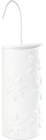 WENKO Saturateur avec motif Fleurs - Humidificateur de locaux avec décoration florale pour le radiateur, Céramique, 9 x 19.5 x 4 cm, Blanc