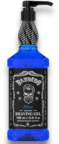 Bandido Shaving Gel Men Bleu 1000 ml - gel à raser transparent rasage homme non moussant rasage précis des contours de la barbe