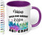 Lustige Tasse zum Abitur 2025 mit Namen: „Hoch die Hände - 2025 – ABI-ENDE“ - Kaffeetasse personalisiert - Geschenke zum Abitur, Abschlussgeschenk, Geschenk zur bestandenen Prüfung, Violett