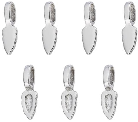 UNICRAFTALE 8pcs 2 Colors Stainless Steel Glue-on Flat Pad Pendant Bail 23mm Oval Scrabble Linking Charm Jewelry Bails Charm Connector Hangers for DIY Jewelry Making, 7.5x23mm, Stainless Steel, No