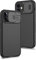 XTCASE Coque pour iPhone 12 / iPhone 12 Pro, Protection de la Caméra Étui avec Ultra Mince Coulisse Cache Objectif, Plastique Dur Housse Arrière Anti-Rayures Antidérapant - Noir