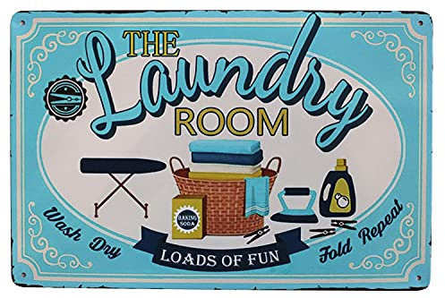 Hioni The Laundry Room Blechschild, Vintage-Wanddekoration
