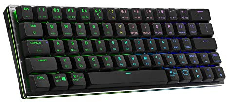 Cooler Master SK622 Wireless 60% Mechanical Keyboard with Low Profile Red Switches, New and Improved Keycaps, and Brushed Aluminum Design