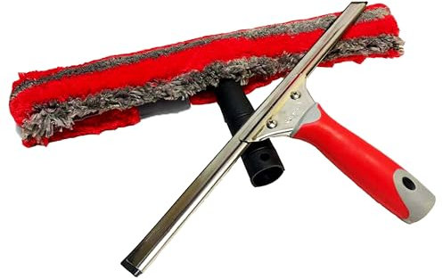 Bayersan Window Cleaning Squeegees With Plastic Handle & Stainless Steel Channel | Window Washer Set | Professional Window Cleaning Kit (10)