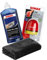detailmate SONAX Hand Polier Set: SONAX Polish+Wax Color blau 500ml Politur + SONAX P-Ball ergonomischer Polier Ball + detailmate Edgeless Superflausch Mikrofaser Poliertuch 40x40cm, 550GSM