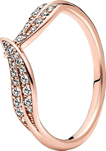 PANDORA ROSÉ Ring funkelnde Blätter rosévergoldet, Zirkonia 189533C01 58