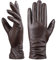 Damen Winter-Lederhandschuhe mit Touchscreen Text, warmes Lammfell, 100% reines echtes Leder (Braun, XXL)