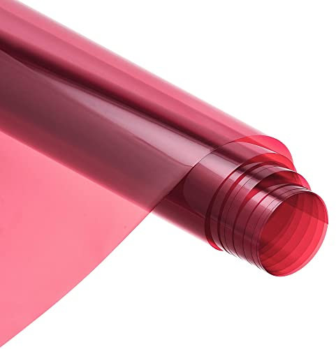 sourcing map Window Film, Glass Sun Blocking, Heat Control Self Adhesive Pink Window Tint, 9.8x1.97ft for Home Office