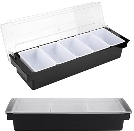 Kunststoff PP Vorratsbehälter, quadratische Lebensmittelaufbewahrungsboxen mit Deckel für Kühlschrank, mit 3-5 herausnehmbaren Fächern für die Zubereitung von Mahlzeiten oder die Salatbar zu Hause(5)