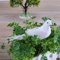 SPORTARC Dekorative künstliche Tauben, Taube, künstliche Schaumstoff-Feder, weiße Vögel mit Magnet, Bastelvogel für Heimdekoration, Hochzeitsdekoration, 2 Stück
