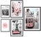 ag.art deco Lot de 6 Posters | Affiche Decoration Murale | Affiche Murale pour Salon et Chambre à Coucher | Tableaux Decoratifs Muraux | Poster Mural Sans Cadre (Rose Pastel Gris)