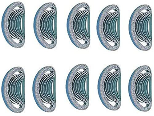Lot de 10 bandes abrasives grain 60 pour ponceuse électrique - 20 x 520 mm