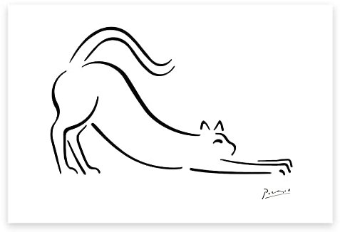 ZZPT Pablo Picasso Wandkunst – Pablo Picasso Kunstdrucke auf Leinwand – Kunstposter – Katze Wanddekoration – moderne Wohnkultur für Wohnzimmer, Schlafzimmer, Büro, ungerahmt (Katze, 30 x 45 cm)