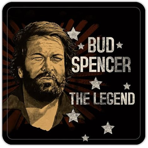 Bud Spencer und Terence Hill - Bud Spencer - THE LEGEND LEGENDE - Untersetzer Coaster - 10 x10 cm DB05