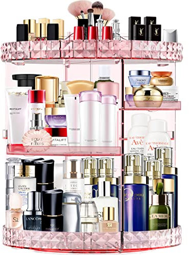 MISERWE Makeup Organiser 360 Degree Rotating 13 Adjustable Layers Large Capacity Cosmetic Organiser Transparent Make Up Organisers and Storage
