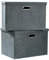 AlphaHome Storage Boxes with Lids, Set of 2 (Slate Grey, XLarge - 2 Pack)