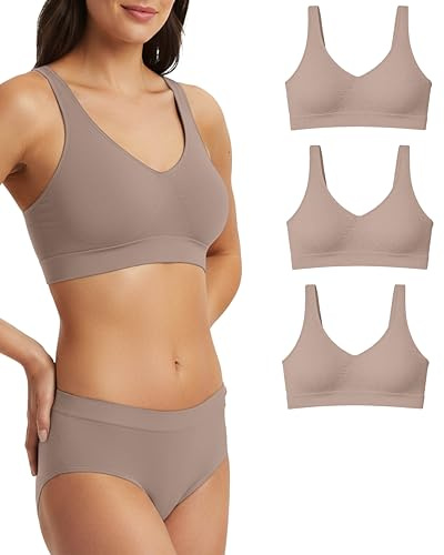Risalti Sujetador Sin Aros Hombro Ancho 3 Pzs - Bralette Mujer en Microfibra, Top Bra Sin Costura y Etiquetas, Ropa Interior más Suaves Que el Sujetador Deportivo, Elástico - Made in Italy