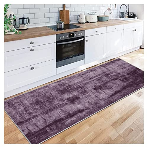 Siunwdiy Teppich läufer 50X200CM,Lila Modern küchenteppich Korridor Teppich rutschfest waschbar, Breite 40cm/50cm/60cm/80cm/100cm/120cm/140 cm erhältlich, Länge Anpassbare for Corridor