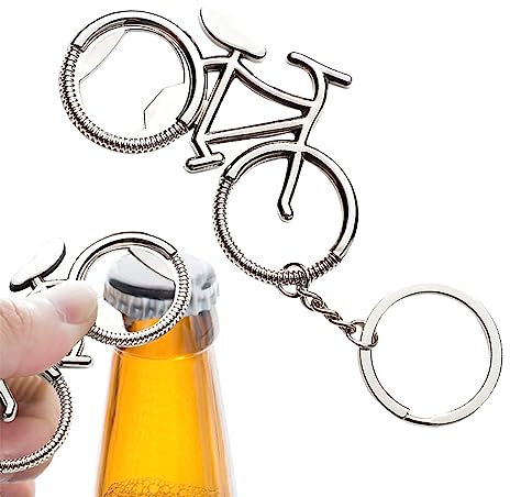 Fahrrad-Flaschenöffner, Schlüsselanhänger Geschenke – 1 Stück Fahrrad-Schlüsselanhänger Geschenk für Männer, Frauen Vater Freunde Schlüsselanhänger Dekoration, Flaschenöffner-Ring, lustiger Bieröffner