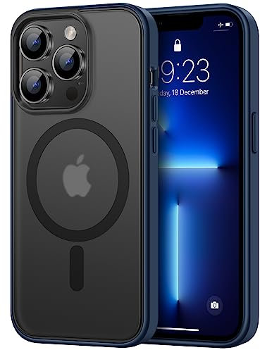 TENDLIN Magnetica Cover per iPhone 13 Pro [Compatibile con MagSafe] Rigido Opaco Traslucido Resistente Custodia per iPhone 13 Pro - Blu