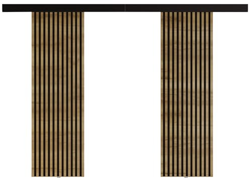 KIER FURNITURE Doppelschiebetür Komplettset BELMO DUO 132 - Innentüren Komplettset - Wohnzimmer Schiebetür - Modern Schiebetüren - Sliding Door - Tür Eiche Craft Golden 132 x 205 x 1,6 cm
