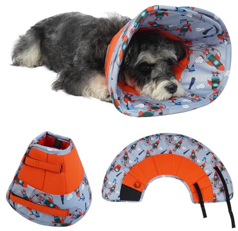 Hjumarayan Halskrause Hund Weich - Hundekragen Leckschutz, Schutzkragen Hund Wasserdicht Kragen nach OP, Leicht Trichter Verhinderung von Wunden Leckt oder Kratzt (Rot S)