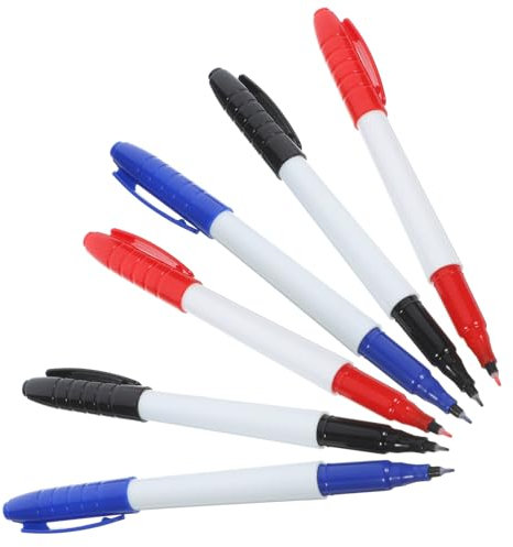 SEWACC Trocken Abwischbare Whiteboard-Marker 6 Stück 0 5 Mm Whiteboard-Stifte Mit Feiner Spitze Wiederverwendbare Whiteboard-Marker Für Kalendertafeln