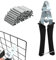 Nivofu Hog Ring Pliers with 1200 Clips, Sausage Clipper, Wire Cage and Fence Pliers, Type M Nail Ring Installation Repair Hand Tools for Animal Pet Cages