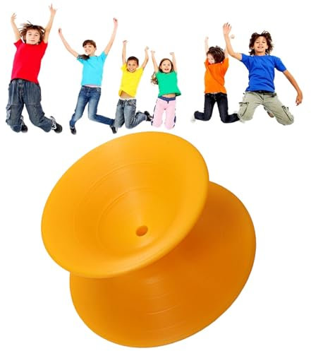 Oracra Small Swivel Gyro Chair for Outdoor Indoor, Rotation Sensory Training Gaming Chair for Entertaining Festivals, All-Weather Tumbler Toy Stool (Color : Yellow)