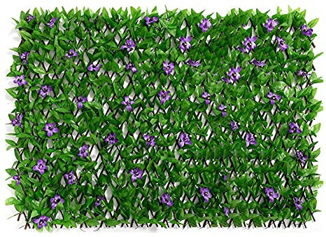 Oseczmut Seto Artificial Ocultacion | Valla De Privacidad De Hojas De Hiedra Sintética Expandible | Paneles De Enrejado De Jardín con Hojas,Alfombra De Valla De Imitación para Decoración De Fond