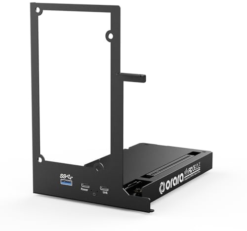 ORARA Externe GPU-Dockstation, Mini-eGPU-Gehäuse, Thunderbolt 3/4, USB4 40 Gbit/s, NVIDIA/AMD PCIe, PD 85 W, Daisy Chain, DC/ATX/SFX/FLEX Unterstützung, Schwarz, Laptop-kompatibel