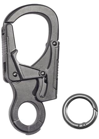 Ahiller Double Locking Zinc Alloy Carabiner Keychain Clip for Men | 3.1 Inch Heavy Duty Key Clip for Dog Leash, Backpack, Camping, Fishing, Hiking & Daily Key Ring, Durable Outdoor Accessory