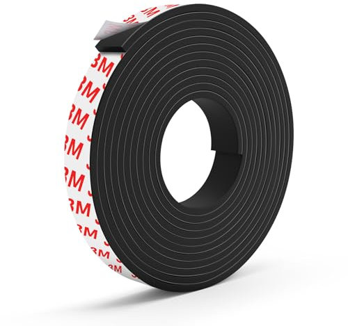 LWMTT Nastro Magnetico 5M Strisce Magnetiche con Adesivo Nastro magnetico autoadesivo per Foto, Poster, Fai Da Te, Ufficio, Presentazioni e Officina 1.5cm*2mm