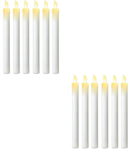 OSALADI 12 Stück LED Kerzen Flammenlose Kerzen Silberne Lampenschirme Für Decken Batteriekerzen Weihnachtsdekoration Kleine Kronleuchter Lampenschirme Die Weihnachtskerze