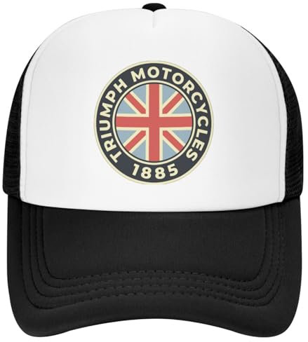 Beeindruckende Vintage T-Triumphs Motorradzubehör Schaumstoff Mesh Hut Trucker Hut Kühlung Retro Motorrad Mesh-Back Verstellbar Cool