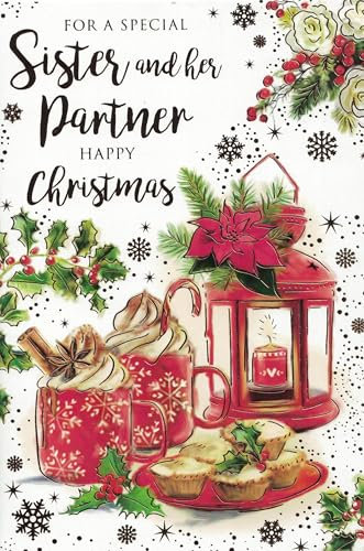 Traditionelle Weihnachtskarte, 23 x 15 cm, Schwester und Partnerin