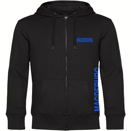 multifanshop Kapuzen Sweatshirt Jacke - Magdeburg - Brust & Seite