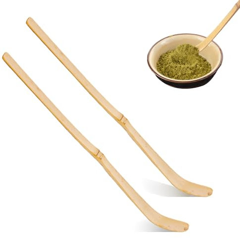 2 Pieza Cuchara de té Matcha de bambú Herramientas Cuchara Teaware Tea Ceremony Utensilios Accesorios Nice and Attractive 18 cm