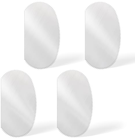 4pcs Pottery Tools Serrated Scraper, Stainless Steel Clay Ribs Oval Modeling Cutter Scraper Clay Sculpting Tools for Ceramics Texturing Artists Modeling Potter