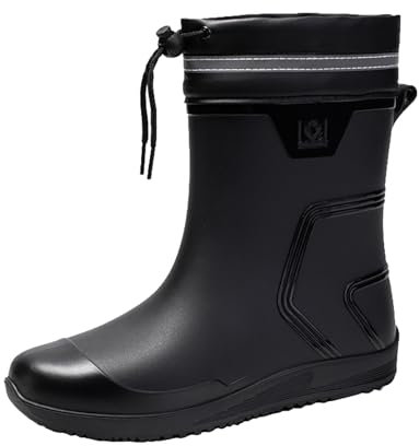 SRTUMEY Stivali da pioggia impermeabili da uomo Chelsea Bootie da uomo stivali da pioggia corti antiscivolo Wellington stivali da pioggia per uomo eleganti scarpe da pioggia alla caviglia stivali da
