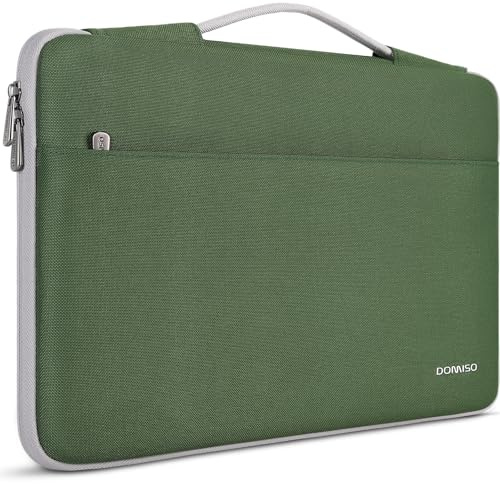DOMISO 17 inch Laptop Sleeve Protective Case Cover Compatible with 17-17.3 inch HP Dell ASUS Lenovo Chromebook,Waterproof Computer Cases Bag with Handle,Avocado Green