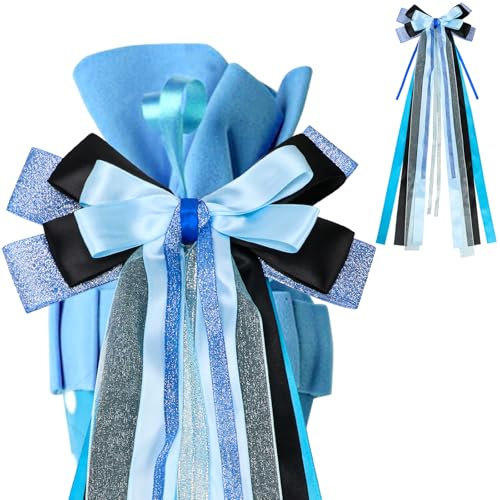 BEIMEIII Schultüte Mädchen Junge Schultüten Schleife Zuckertüten Schleife Schultüte Dekoration Schultütenschleife Zuckertüten Bastelset zur Einschulung Blau