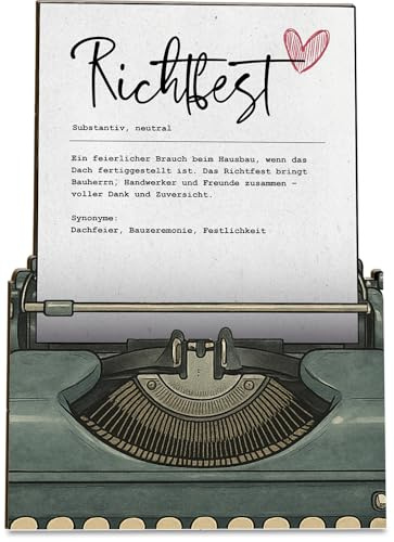 Richtfest Geschenk Karte Definition Richtfest Holzkarte - Geburtstagskarte mit Umschlag - stilvolle Richtfest-Grußkarte, besonderer Gruß, der Freude bereitet, Grußkarte für Familie und Freunde
