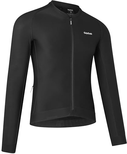 GripGrab PACR Langarm Rennrad Trikot Herren - Enges Radtrikot MTB & Gravel | Aero-Passform mit weicher Isolierung für den Frühling und Herbst, 3 Rückentaschen plus RV-Fach und Silikongripper am Saum