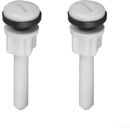 2 Pack Toilet Seat Hardware Plastic Bolts Nuts Set with Washers for Close Coupling, Compatible Replacement Parts for Toilet Seat Repair