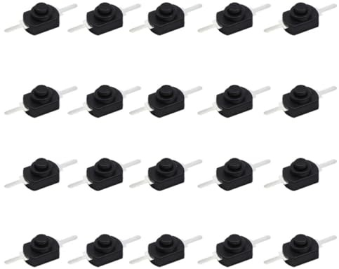 Healeved Taschenlampenknopf Kupfer ein Ausschalter für LED Taschenlampe | 20 Stück Pack, Schwarz, Leicht zu Installieren, als Ersatzteil für Elektrische Taschenlampe, Kompakt