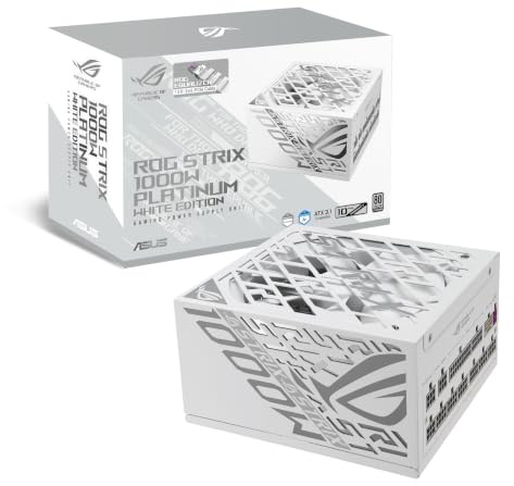 ASUS ROG Strix 1000W Platinum Equalizer ATX Gaming Netzteil | ROG Equalizer 12V-2x6 PCIe Stromkabel, GaN-MOSFET, OLED Display, 80 PLUS & Cybenetics Zertifizierung, ATX 3.1, PCIE 5.1, Weiß