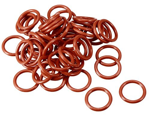 sourcing map 50pcs Silikon O-Ring 16mmx12mmx2mm VMQ Dichtring Dichtungsring Dichtung rot DE de
